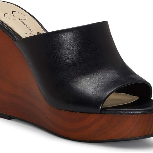 Jessica Simpson Shantell Slide Peep-toe Wedge Heels sz11 - Picture 4 of 8